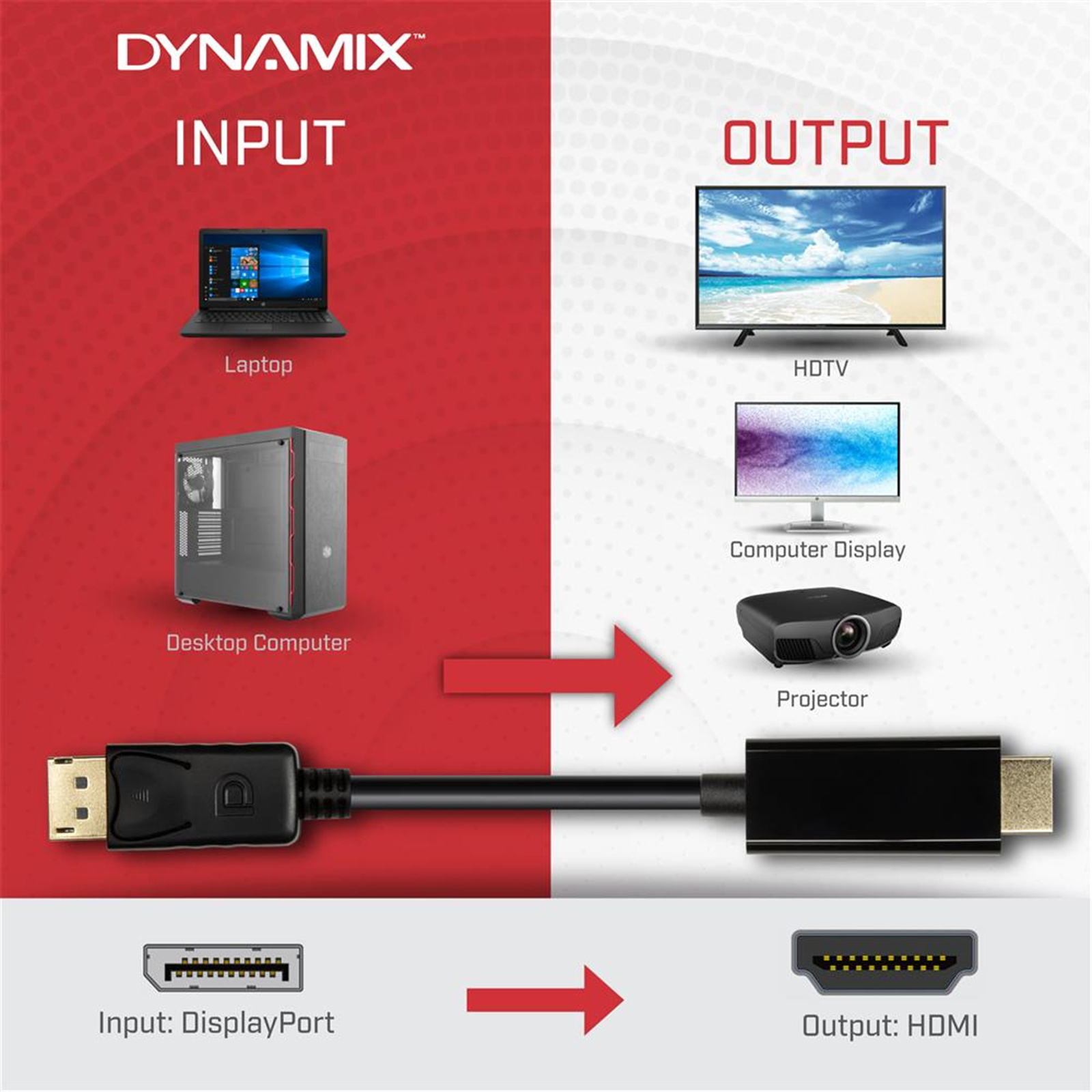 Buy the Dynamix C-HDMIDP-2 2M DisplayPort to HDMI Monitor v1.4 cable. 28  AWG,... ( C-HDMIDP-2 ) online - PBTech.com/au