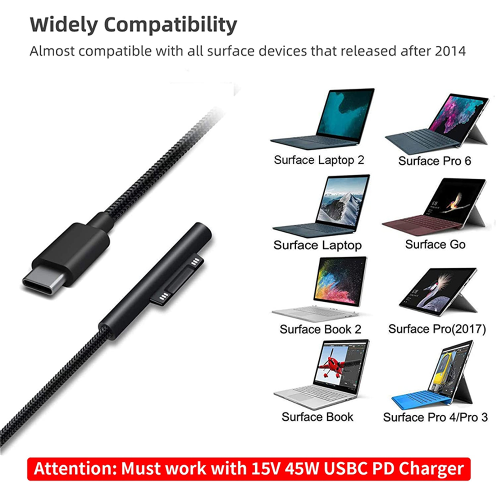 Buy the Microsoft 1.8M Surface Connect to USB-C Charging Cable - Black,...  ( CABOEM0067 ) online - PBTech.com/au