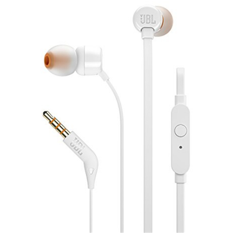 Buy the JBL Tune T110 Wired In Ear Headphones White Microphone