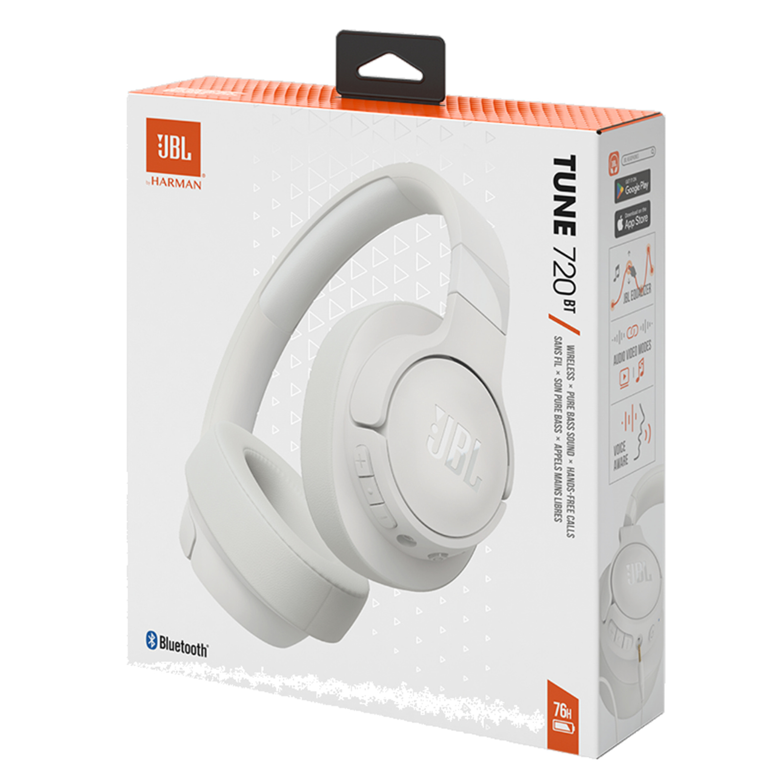 Buy the JBL Tune 720BT Wireless Over Ear Headphones White Up to