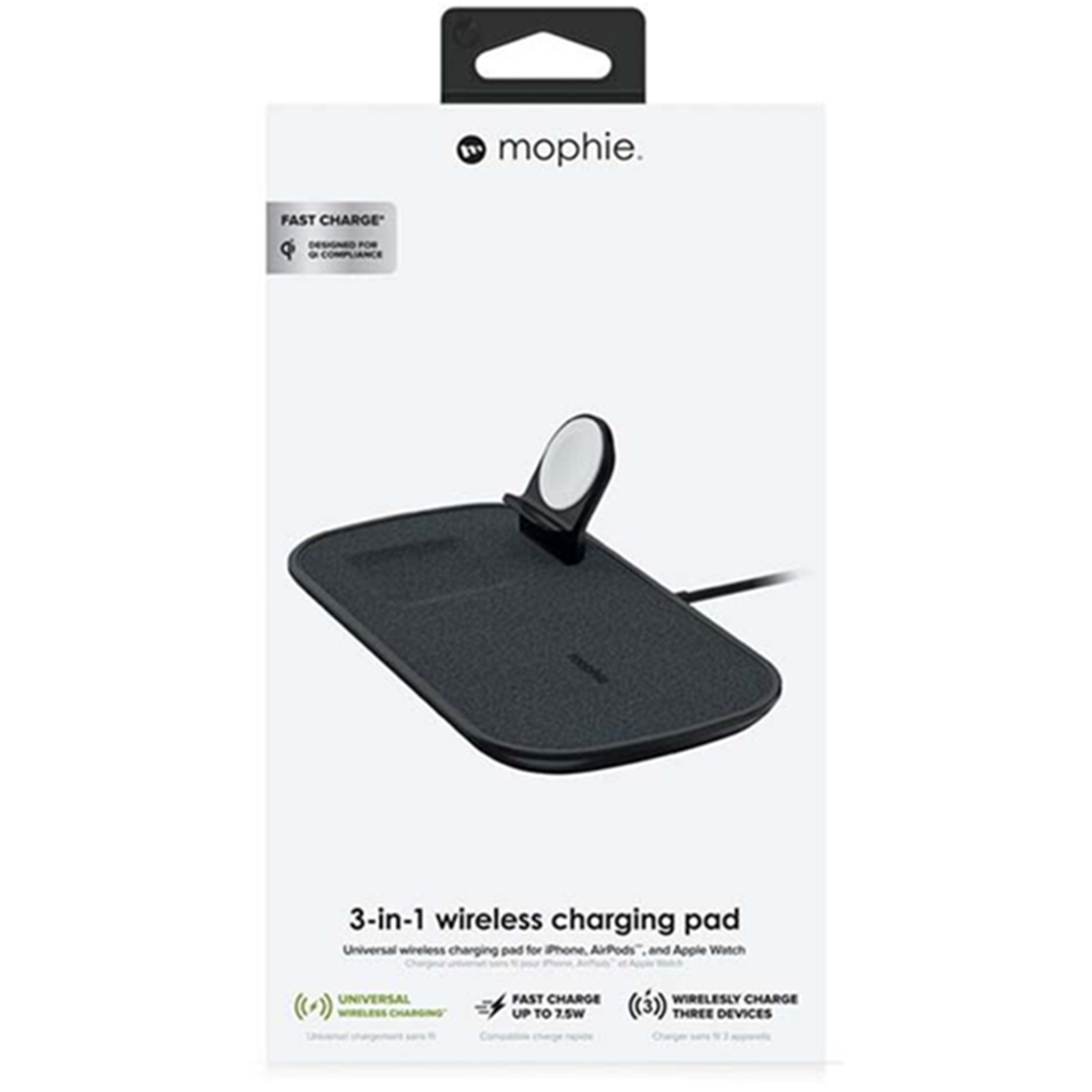 Buy the Mophie Premium 3-in-1 Wireless Charging Pad - Black Qi-Certified...  ( 409903656 ) online - PBTech.com/au
