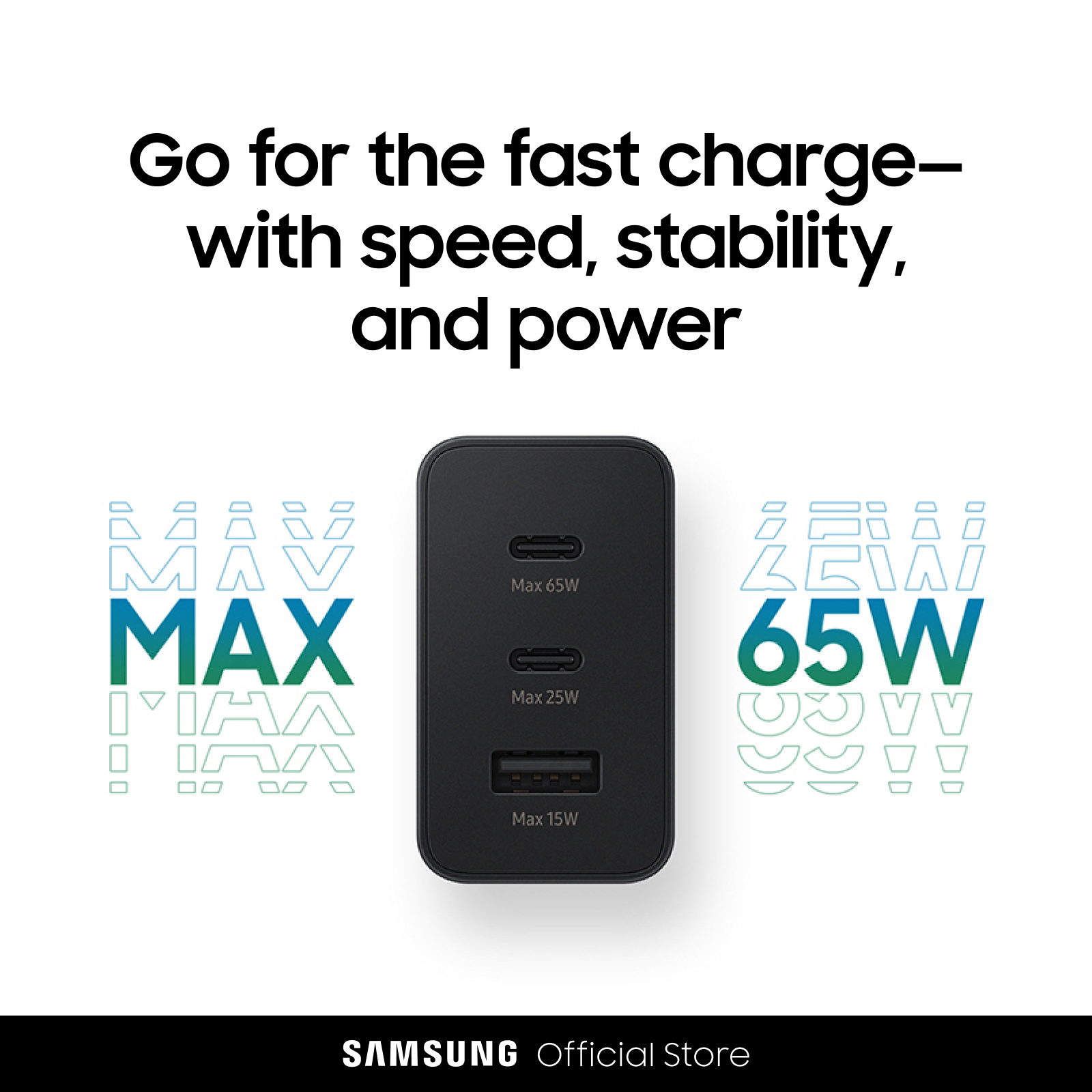 Buy the Samsung 65W PD Fast Charging Trio Wall Charger - Black, Three  output ... ( EP-T6530NBEGAU ) online - PBTech.com/au
