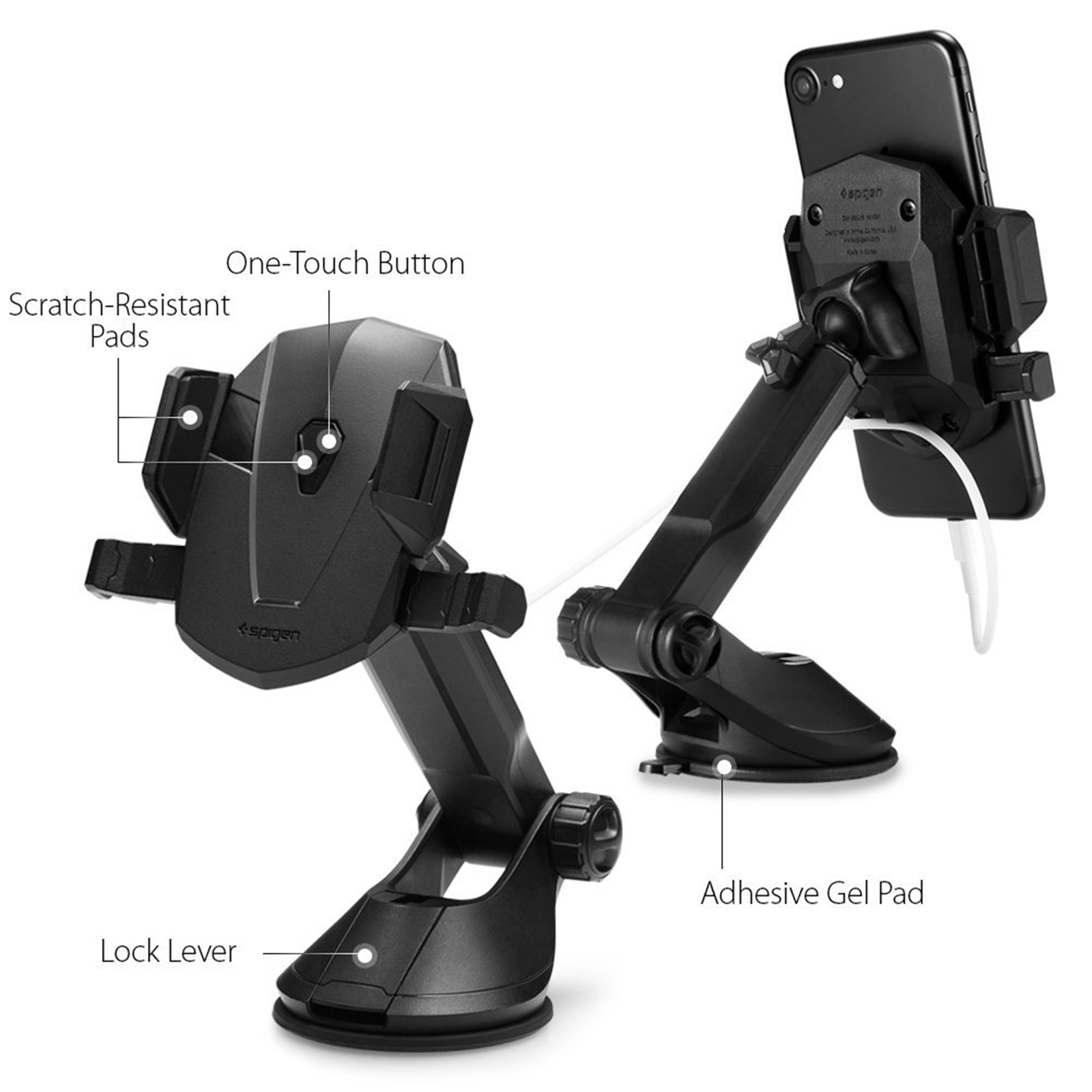 Buy the Spigen Windscreen/Dashboard Universal Premium Phone Car Mount  Black,... ( 000CG20917 ) online - PBTech.com/au