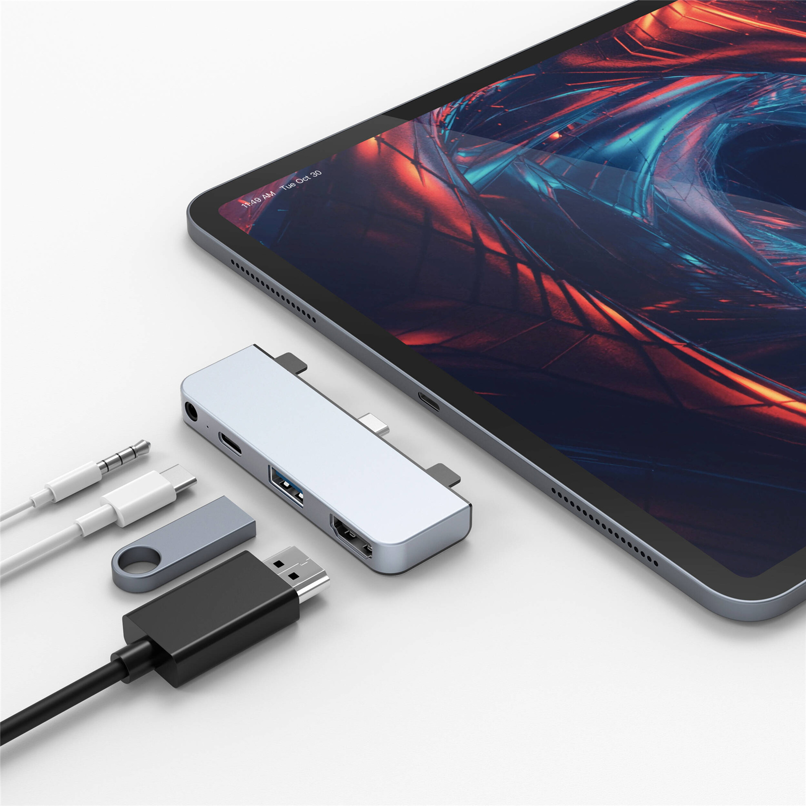 Buy the HyperDrive 4-in-1 USB-C Hub for iPad Pro - Silver ( HD319E-SILVER )  online - PBTech.com/au