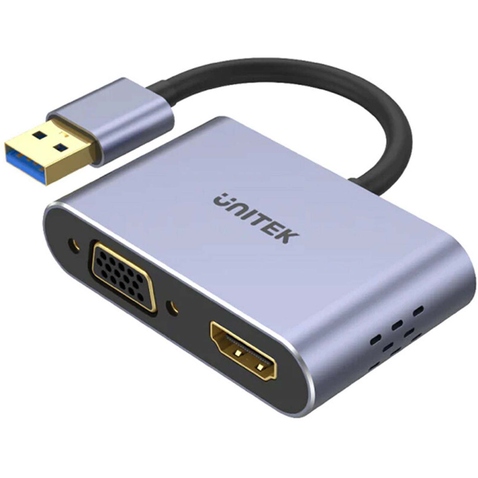Buy the Unitek V1304A USB-A to HDMI 2.0 & VGA Adapter with Dual Monitor...  ( V1304A ) online - PBTech.com/au