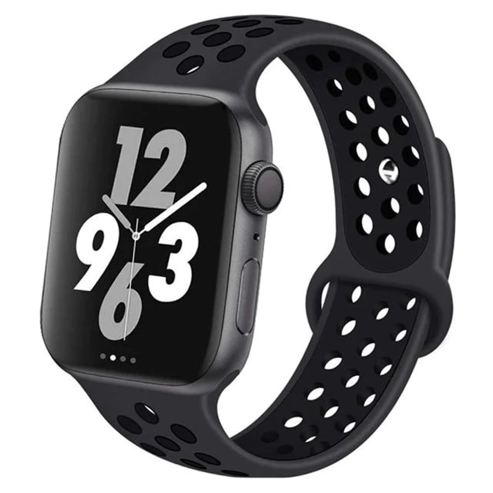 Buy the 49mm/45mm/44mm/42mm Black/Black Silicone Sport Band for Apple Watch  -... ( WTAGEN0057 ) online - PBTech.com/au
