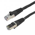 Dynamix PLK-AUGS-10  10m Cat6A S/FTP Black Slimline Shielded 10G Patch Lead. 26AWG (Cat6 Augmented) 500MHz with Gold Plate Connectors.