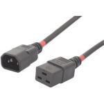 Eaton ACL158-04 C14 10A Male to C19 Female Power Cord - 40cm - Black/Red
