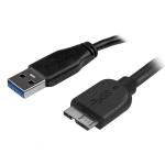 StarTech.com USB3AUB2MS 2m 6ft Slim SuperSpeed USB3.0 A to Micro B Cable MM - ThinUSB3.0Micro BCable- 1x USB 3 A M 1x USB 3 Micro B M