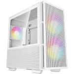 DEEPCOOL CH360 ARGB White Mini Tower for ITX, mATX Tempered Glass, 2 x 140mm 1 X120mm ARGB Fans Pre-Installed, CPU Cooler Support Upto 165mm, GPU Support Upto 320mm, 4 x PCI Slot, 360mm Radiator Supported, Front I/O: 1x USB,1 X Type-C, HD A