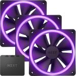 NZXT F120 RGB DUO Black 120mm Dual Sided RGB Fan, 3 Pack With RGB Controller