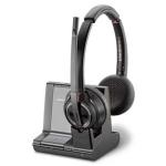 Poly Savi 8220 DECT Wireless On-Ear Active Noise Cancelling Headset with Stand - Teams Certified Noise-Canceling Mic / ANC / Busy Light / Up to 180m Distance / Up to 13-Hour Talk-time