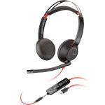 HP Poly Blackwire 5220 USB-C/A Wired On-Ear Headset - Teams & UC Certified Noise-Canceling Mic / In-line Control / USB-A&C + 3.5mm