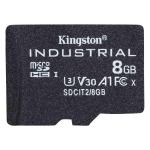 Kingston Industrial 8GB microSDHC UHS-I Speed Class U3, V30, A1 up to 100MB/s read, and 80MB/s write, Designed and tested to be durable in extreme temperatures