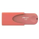 PNY Attache 4 USB Flash Drive - 32GB - Coral USB 2.0