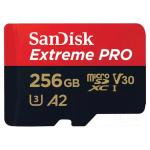 SanDisk Extreme Pro 256GB Mobile microSDXC 200MB/S read, 140MB/s write CLASS 10/UHS-3,  Get faster app performance, Great for capturing 4K UHD Videos,  Ideal for Action Cam, Drones, and Smartphones