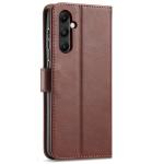Galaxy A15 5G Flip Wallet Case - Brown 3 Card Slots - Cash Compartment - Magnetic Clip