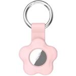 Silicone Flower Key Ring for Airtag - Pink