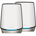 NETGEAR Orbi RBK862S (AX6000) Tri-Band WiFi 6 Mesh System - White - 2 Pack 1x 10Gbps WAN Port - NETGEAR Armor 1 Year Subscription Included