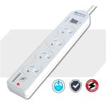 Sansai PAD-014SP 4 Outlet Master Switch Surge & Overload Protected Powerboard 175J 2400 Watt 100CM Lead
