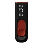 ADATA C008 Retractable USB Flash Drive - 16GB - Black / Red USB 2.0