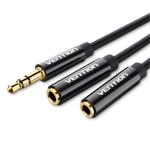 Vention BBSBY  3.5mm Male to 2 3.5mm Female Stereo Splitter Cable 0.3M Black ABS Type