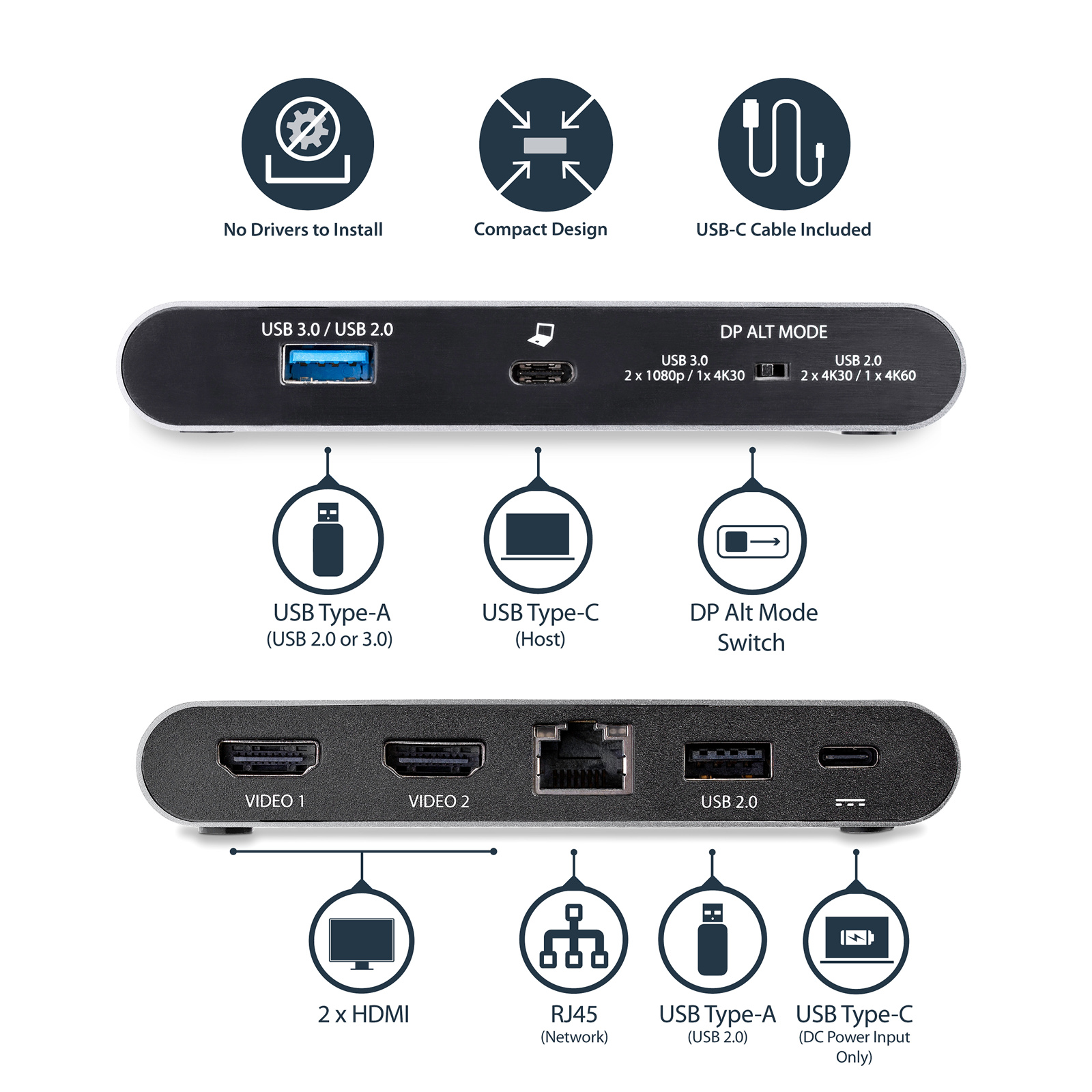 Buy the StarTech DK30C2HAGPD USB C Dock - 4K Dual Monitor HDMI Display -  Mini... ( DK30C2HAGPD ) online - PBTech.com