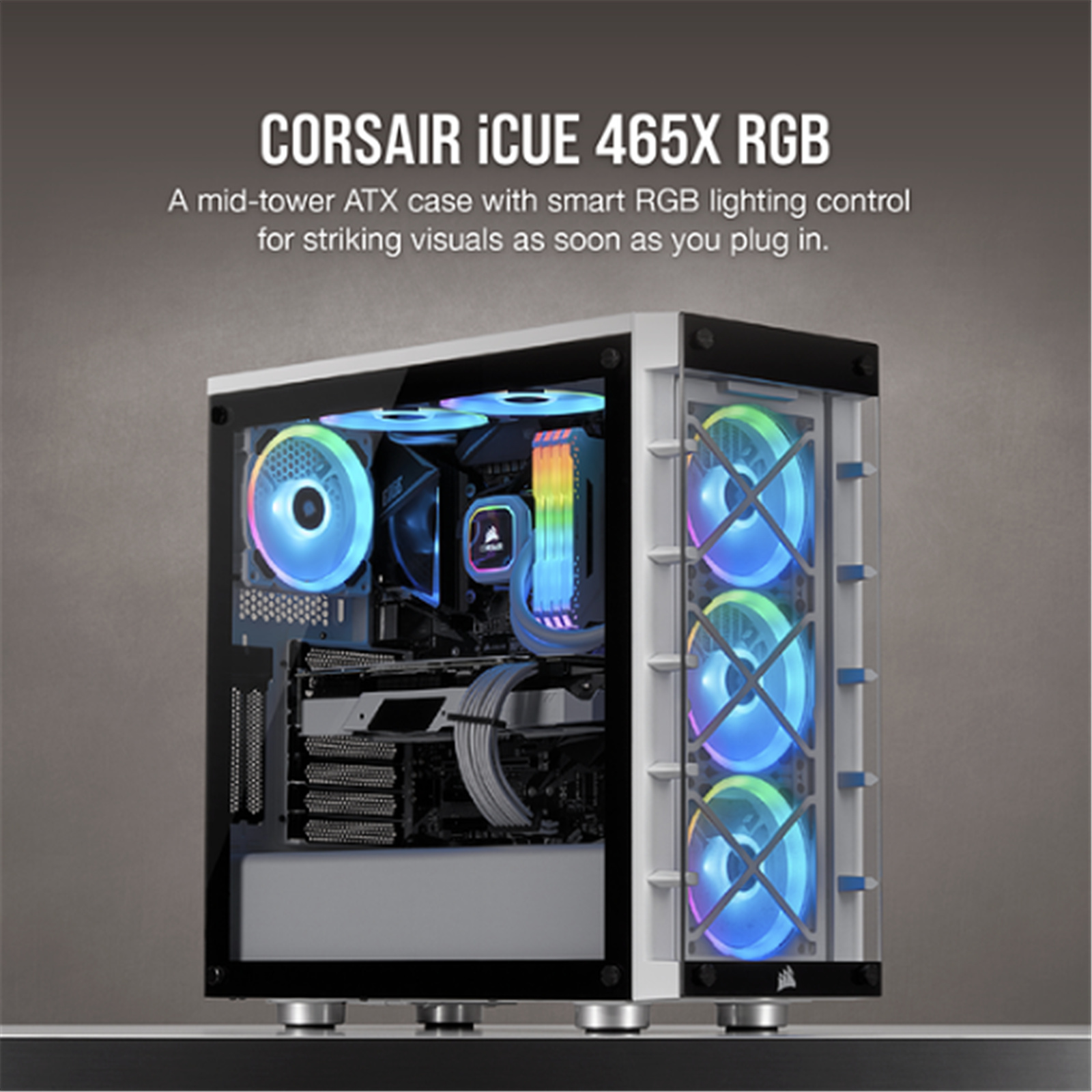 Buy the Corsair iCUE White 465X RGB Tempered Glass ATX MidTower Gaming  Case... ( CC-9011189-WW ) online - PBTech.com