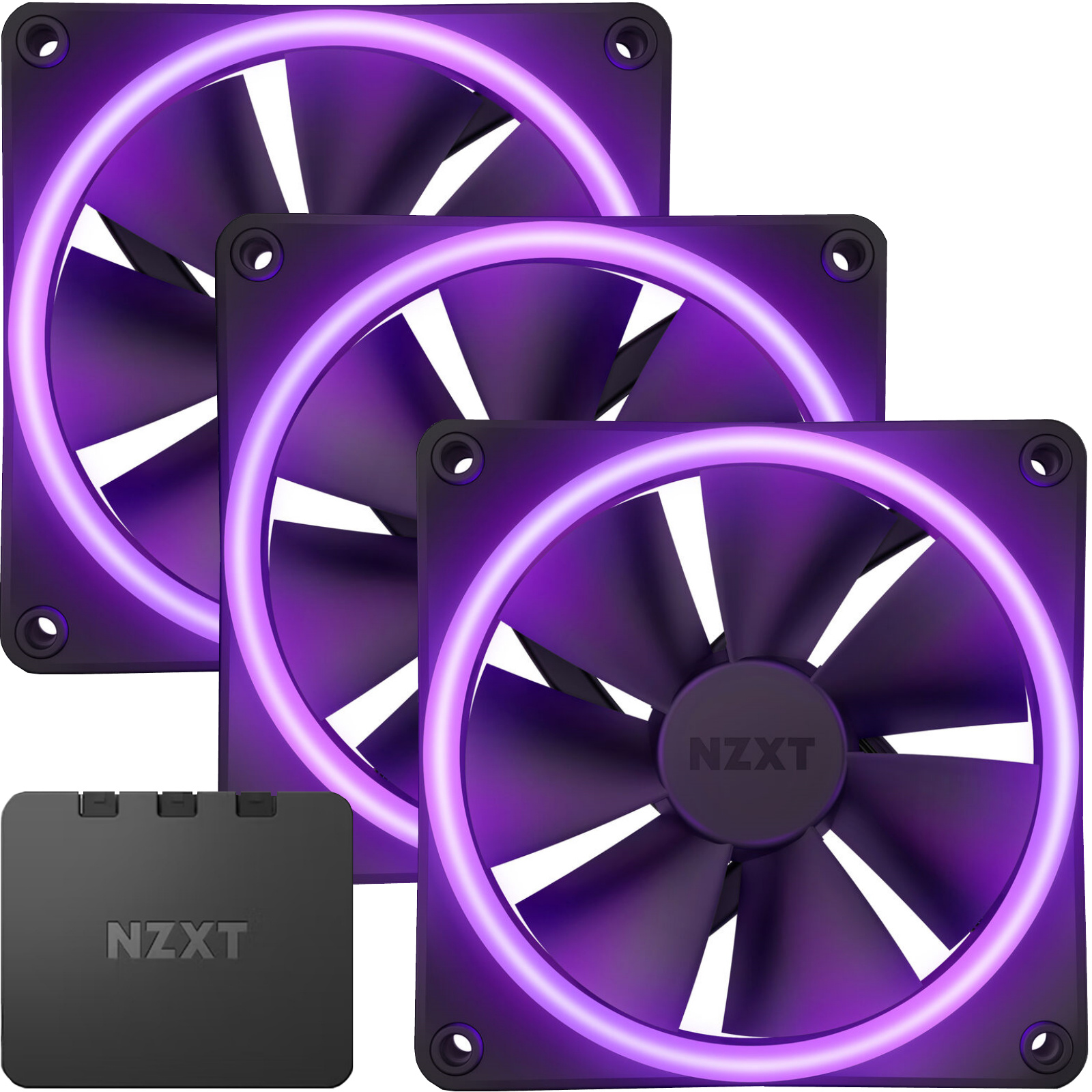 Buy the NZXT F120 RGB DUO Black 120mm Dual Sided RGB Fan, Triple pack with  RGB ( RF-D12TF-B1 ) online 