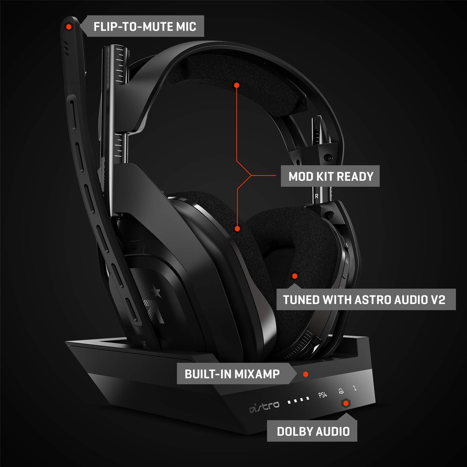 Buy the Astro A50 Wireless Gaming Headset for Playstation 4, PC & Mac  Discord... ( 939-001673 ) online - PBTech.com