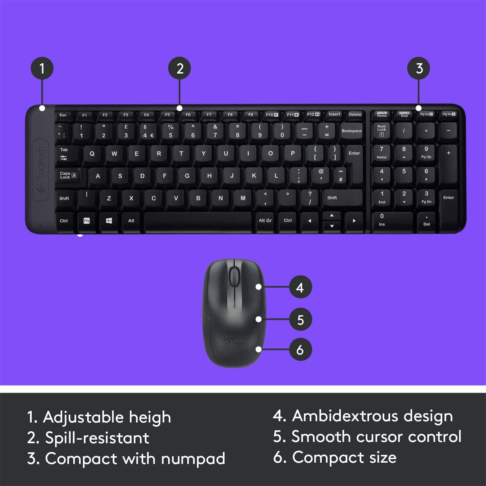 Buy the Logitech MK220 Wireless Desktop Keyboard & Mouse Combo ( 920-003235  ) online - PBTech.com