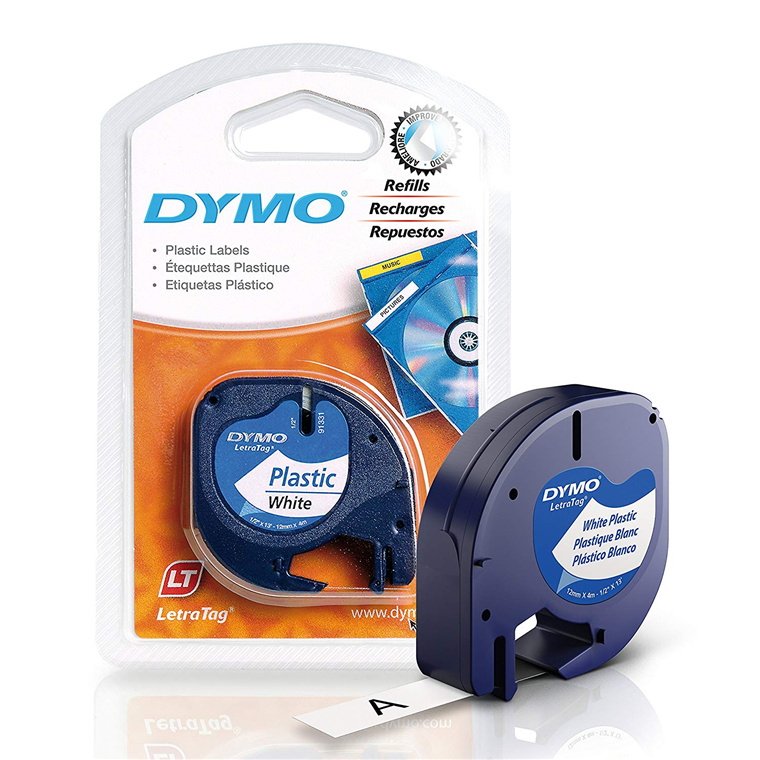 Buy the Dymo 91331 Pearl White Plast tape for LetraTag Plastic Tape, 12mm x  4m ( 91331 ) online - PBTech.com