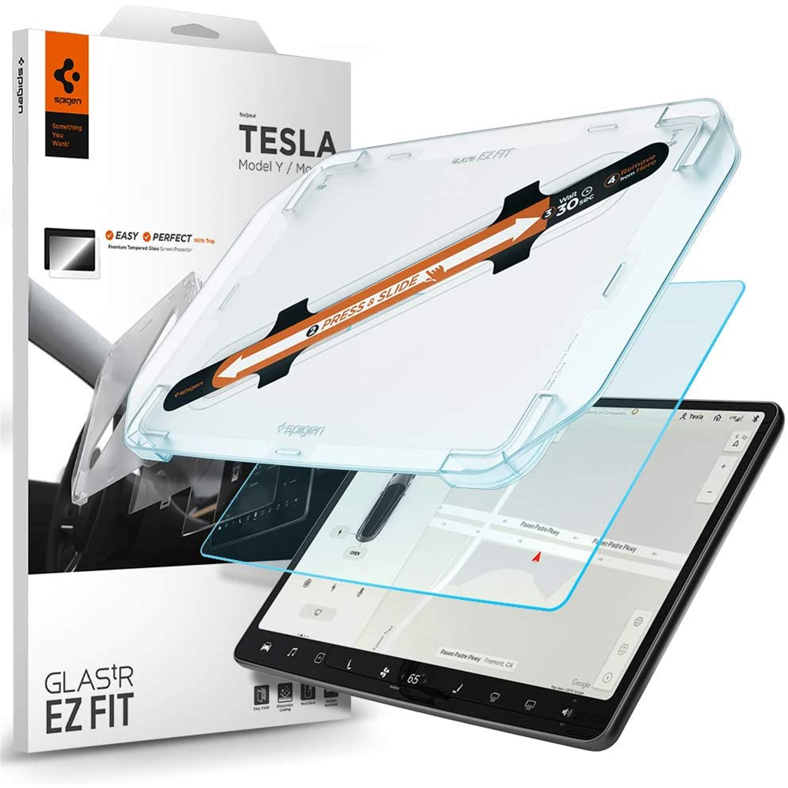 Buy the Spigen Tesla Model 3/Y Dashboard Touchscreen Premium Tempered Glass  ( AGL01086 ) online 