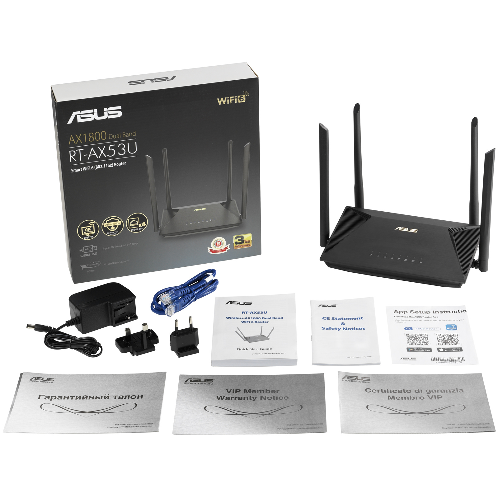 Buy the ASUS RT-AX53U (AX1800) Dual Band AX WiFi 6 Extendable Router... ( RT -AX53U ) online