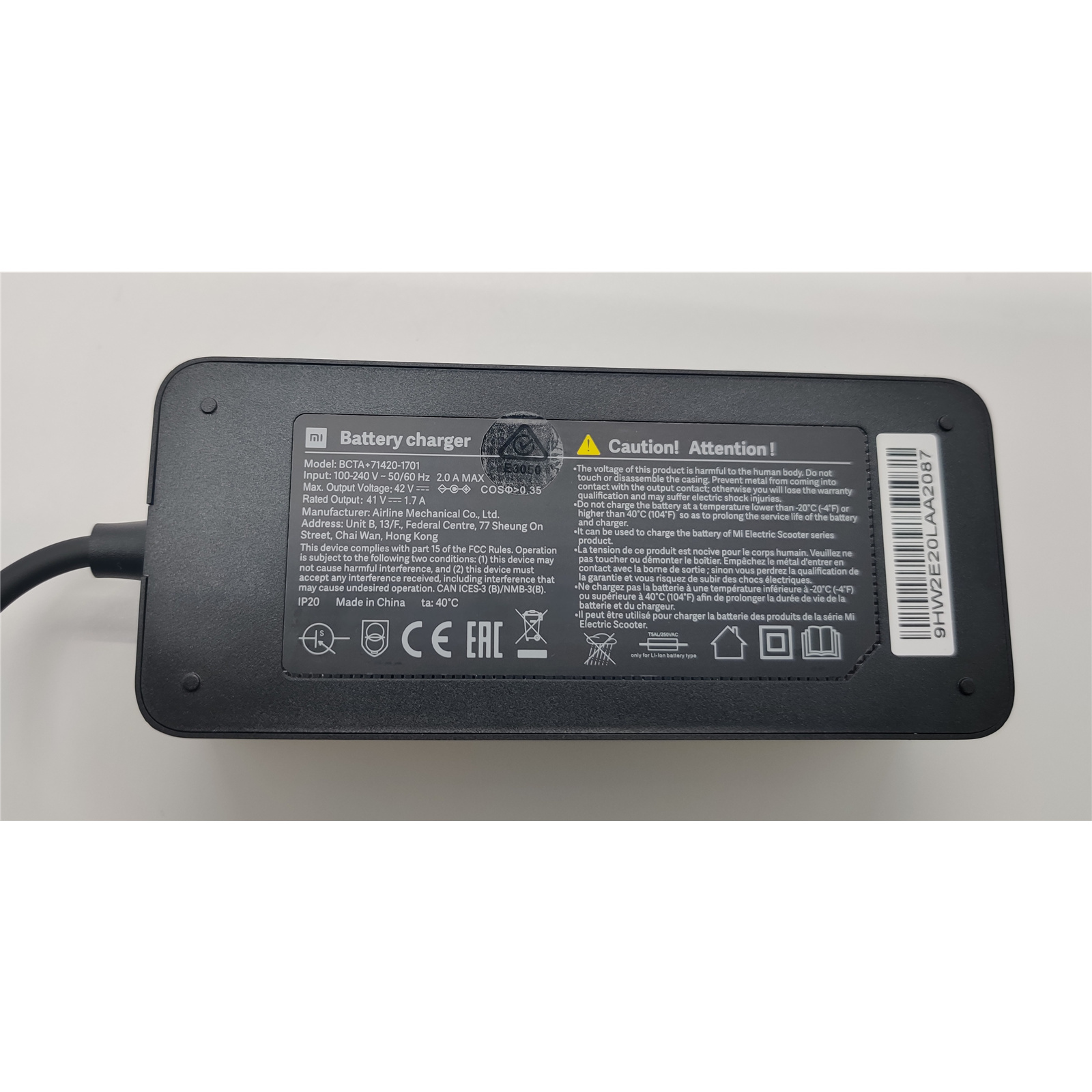 Buy the Xiaomi Original HT-A09-71W Scooter Power Charger 42V 1.7A For  Xiaomi... ( C002470001400 ) online - PBTech.com