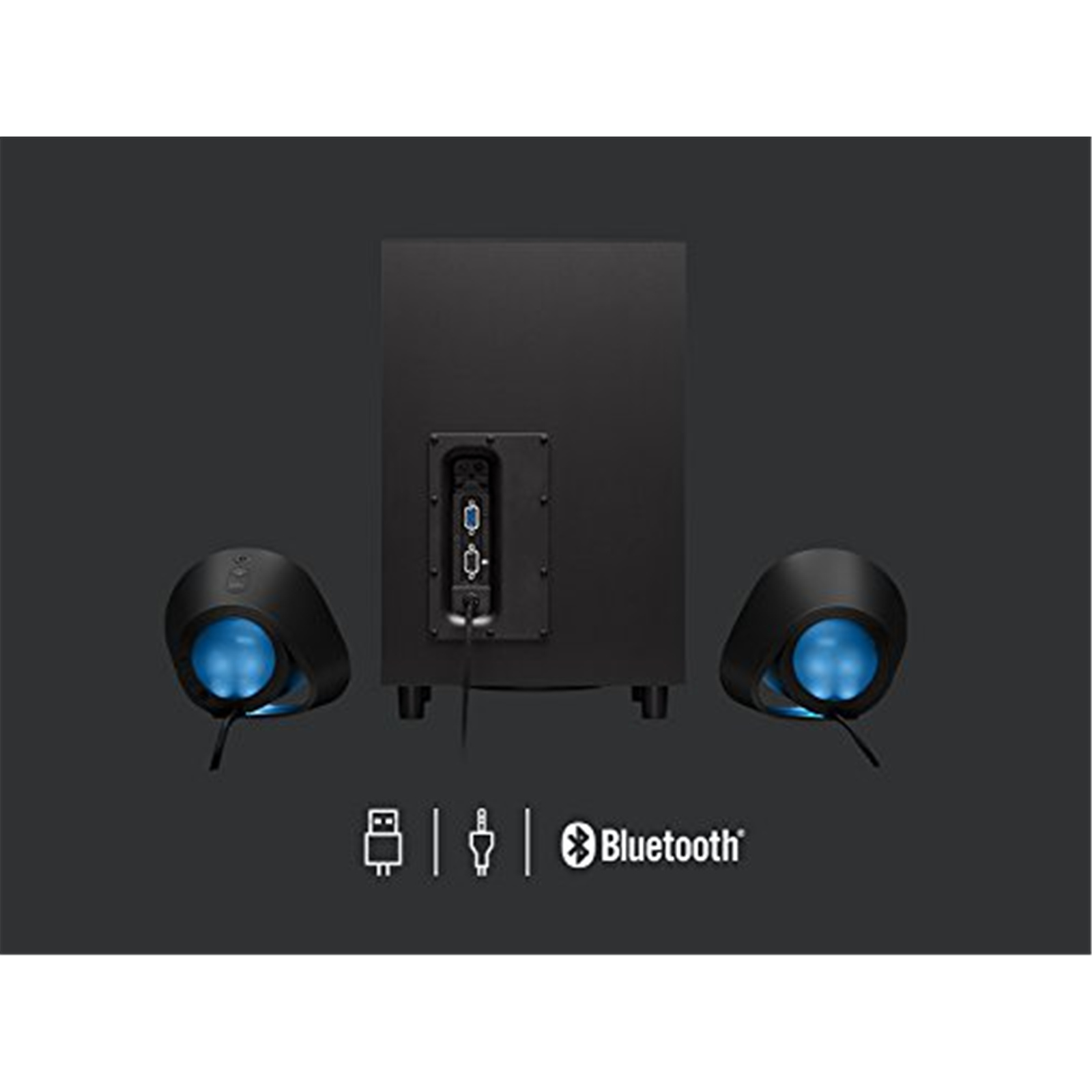 Buy the Logitech G560 2.1 LIGHTSYNC PC RGB Gaming Speaker, Game Drive RGB...  ( 980-001303 ) online - PBTech.com