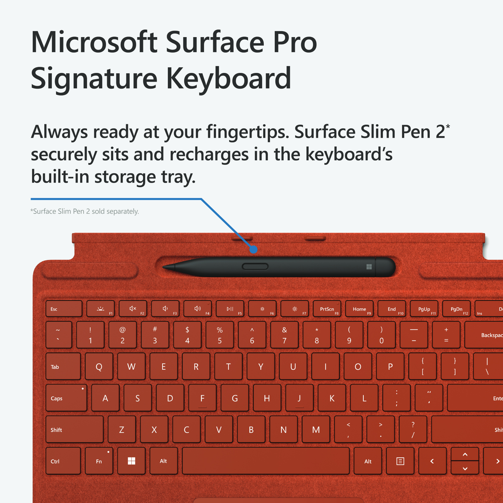 Buy the Microsoft Surface Pro 9/8/X Signature Keyboard ( Poppy Red ) -  With... ( 8XA-00035 ) online - PBTech.com