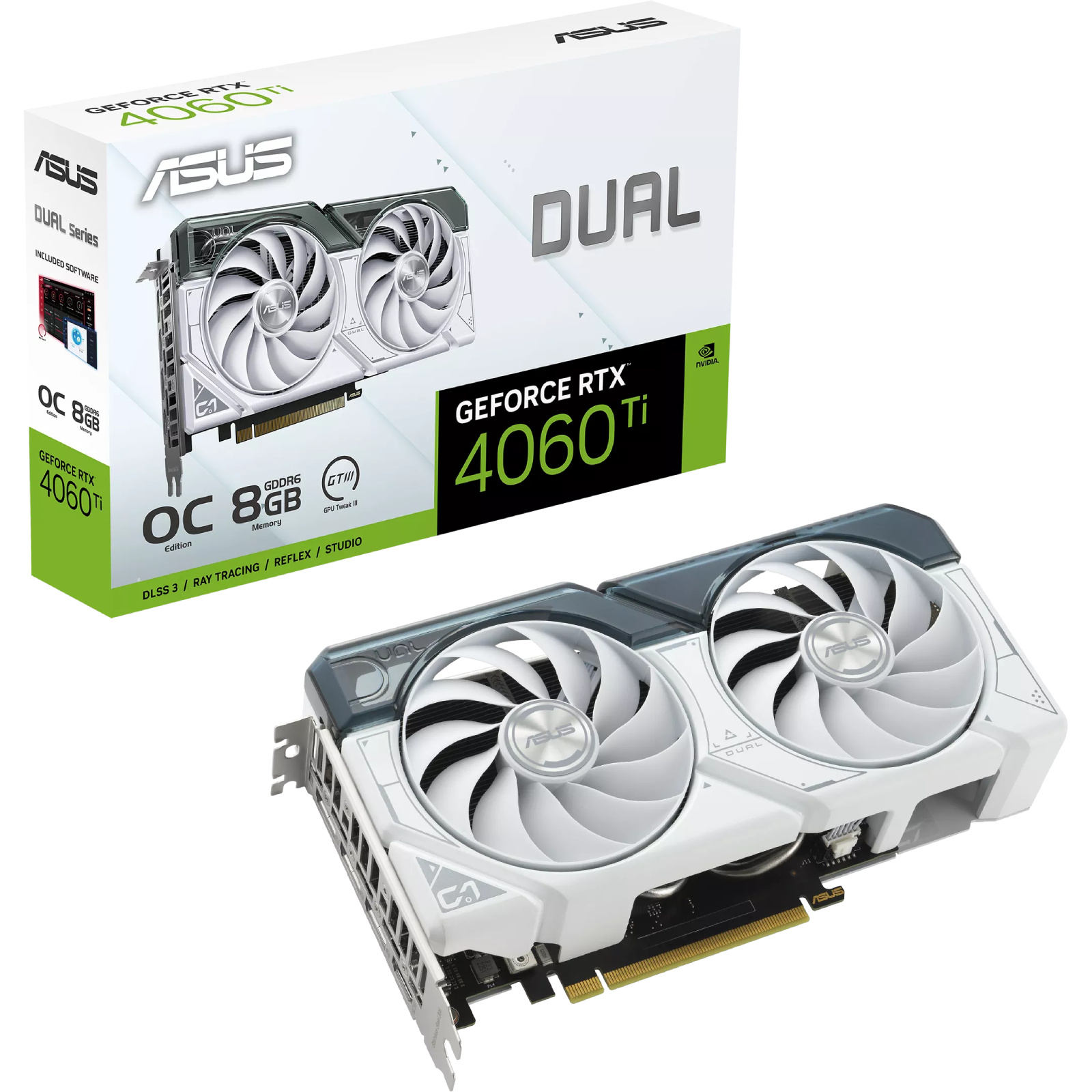 Buy the ASUS DUAL NVIDIA GeForce RTX 4060 Ti OC White 8GB GDDR6 Graphics  Card... ( DUAL-RTX4060TI-O8G-WHITE ) online - PBTech.com