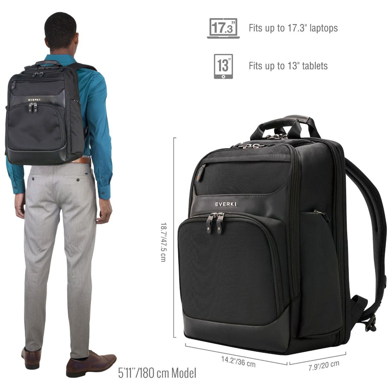 Buy the Everki EKP132S17 EVERKI Onyx Laptop Backpack. Up to 17.3".  Travel... ( EKP132S17 ) online - PBTech.com/pacific