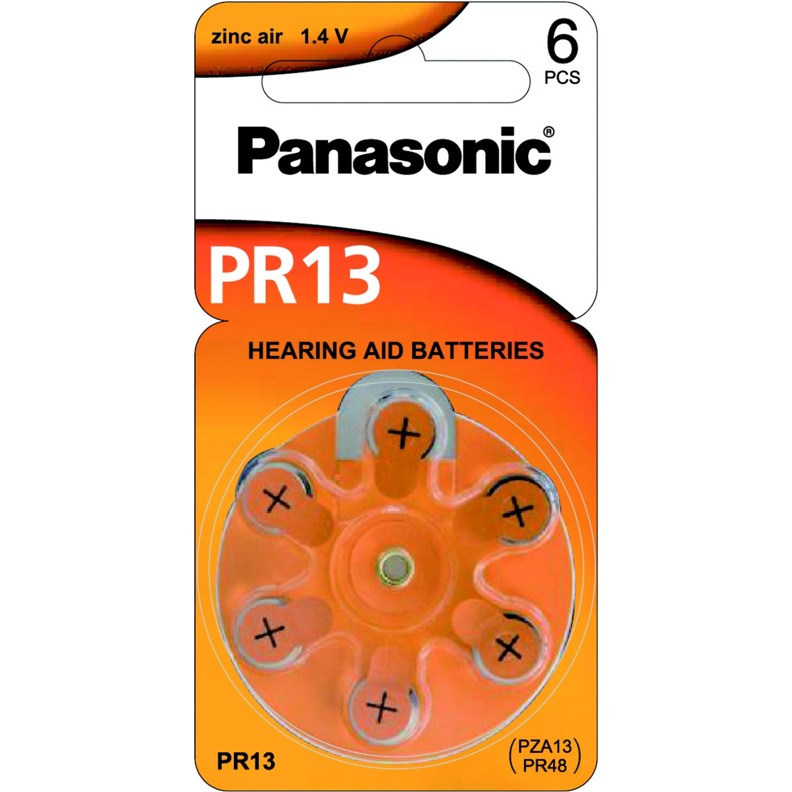 Buy the Panasonic PR-13HEP/6C Zinc Air 1.4v Hearing Aid 6pc Batteries  aka... ( PR-13HEP/6C ) online - PBTech.com/pacific