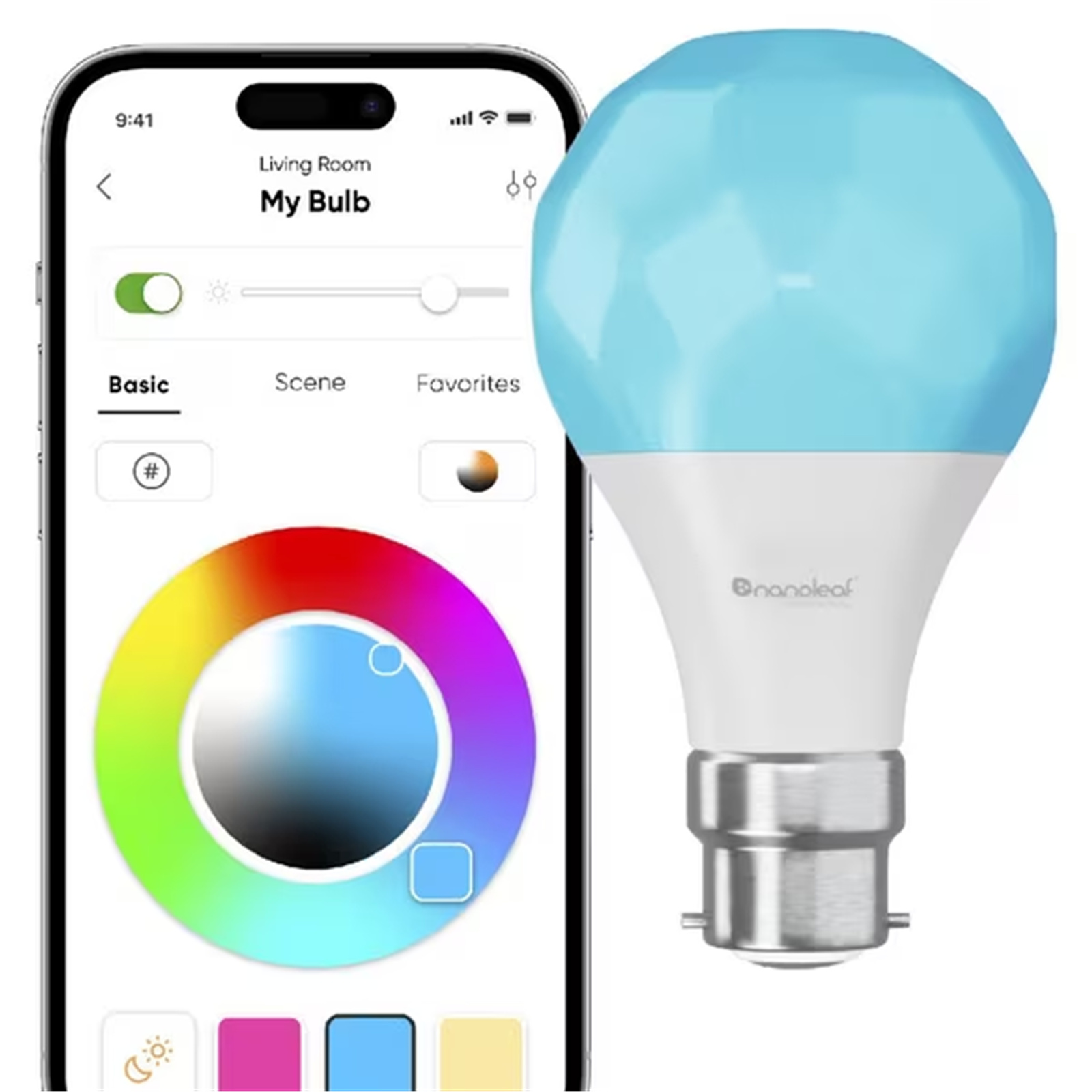 Buy the Nanoleaf Essentials Matter LED RGB Smart Light Bulb B22