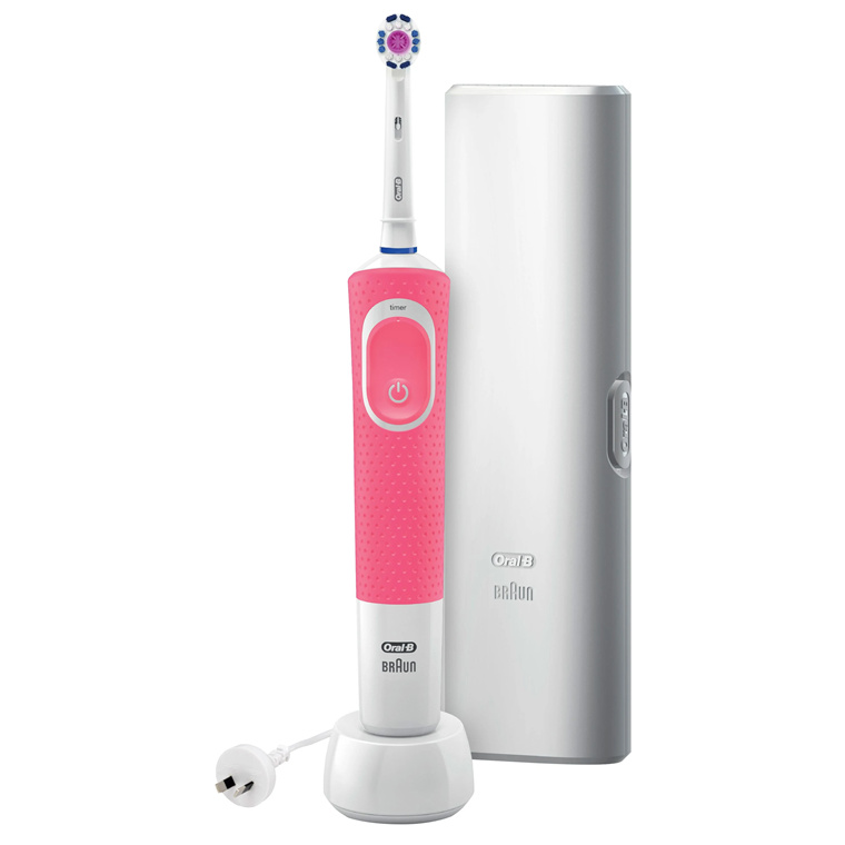 Buy the Oral-B Pro 100 2D White Polish Power Electric Toothbrush with  Travel... ( PRO100P ) online - PBTech.com/pacific