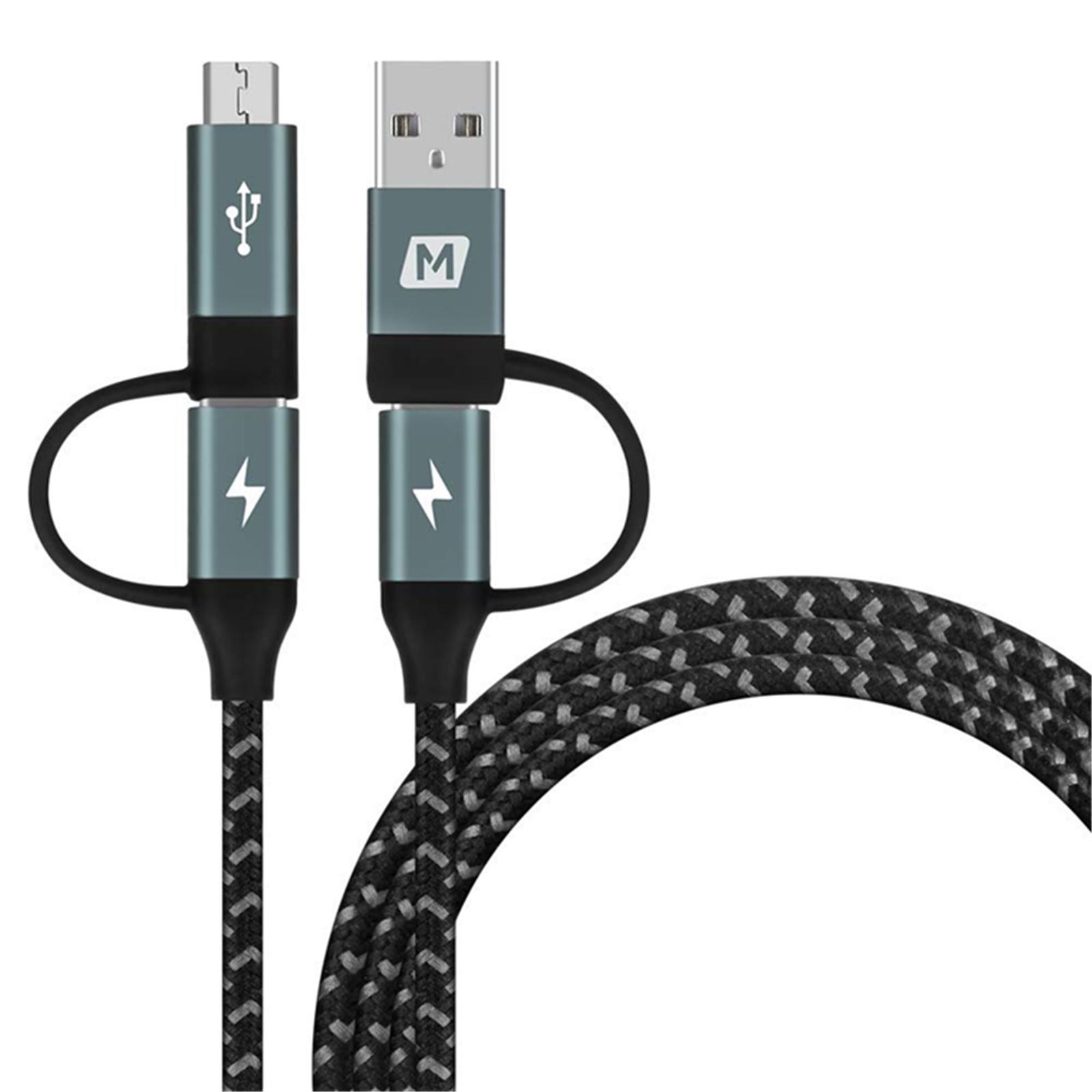 Buy the Momax ONE Link 1.2m 4 in 1 Nylon Braided Type-C PD Cable,(USB-A/USB- C... ( DC12D ) online - PBTech.com/pacific