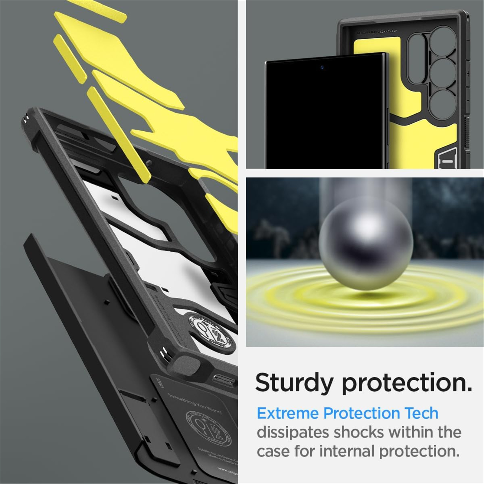 Spigen Black Tough Armor Kickstand Case - For Samsung Galaxy S24 Ultra