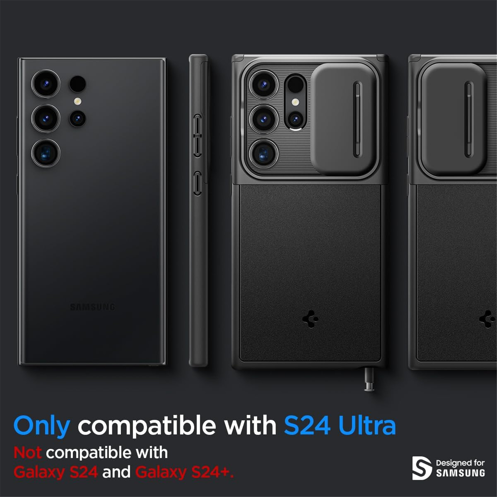 Buy the Spigen Galaxy S24 Ultra 5G Optik Armor Phone Case - Black,  Camera ( ACS07313 ) online - /pacific