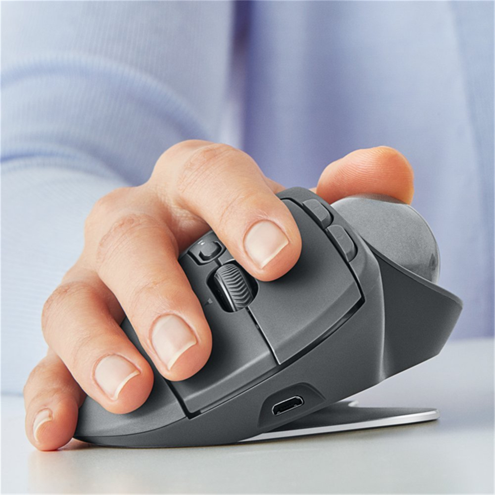 Logitech MX Ergo Advanced Wireless Mouse Bluetooth - Trackball - 4 Months  Battery Life On A Full Charge - Supports Logitech Flow