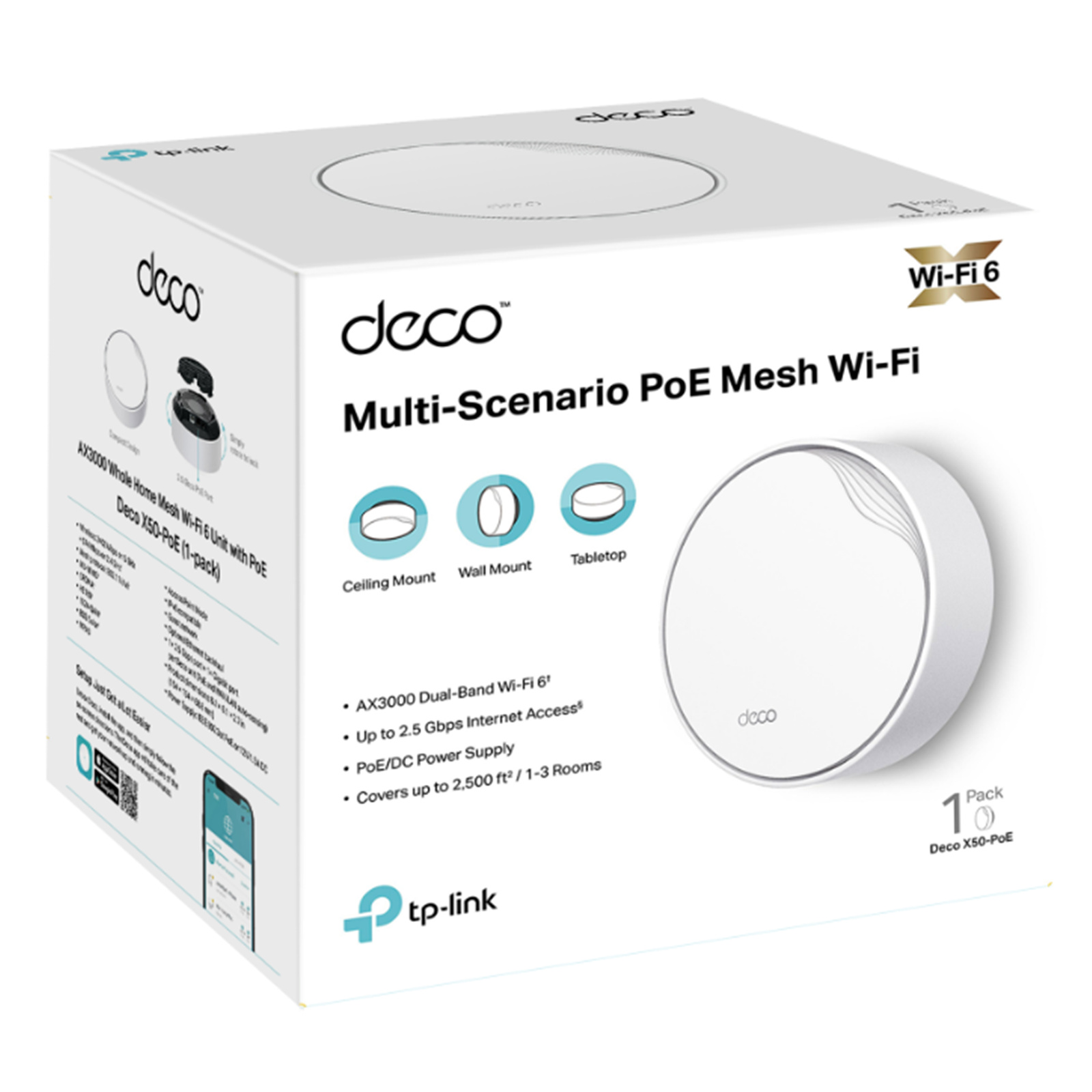 Deco X25, AX1800 Whole Home Mesh Wi-Fi 6 System