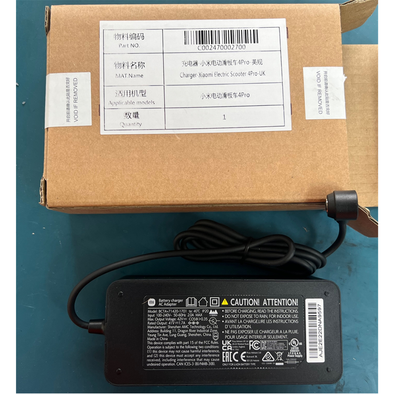 Buy the Xiaomi Original BCTA+71420-1701 Scooter Power Charger 41V 1.7A -  For... ( C002470002700 ) online - PBTech.com/pacific