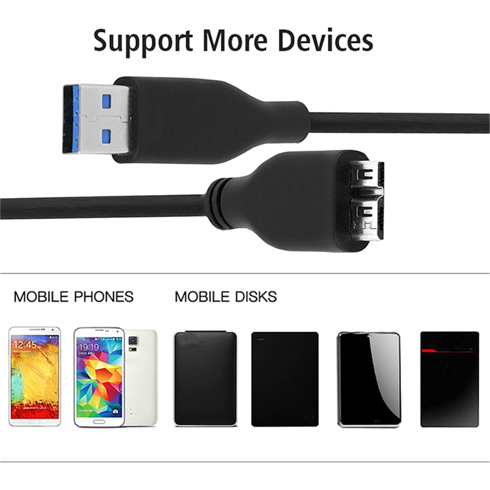 Buy the High Speed USB 3.0 Cable A to Micro B - for Portable External Hard...  ( SEVOEM8014 ) online - PBTech.com/pacific