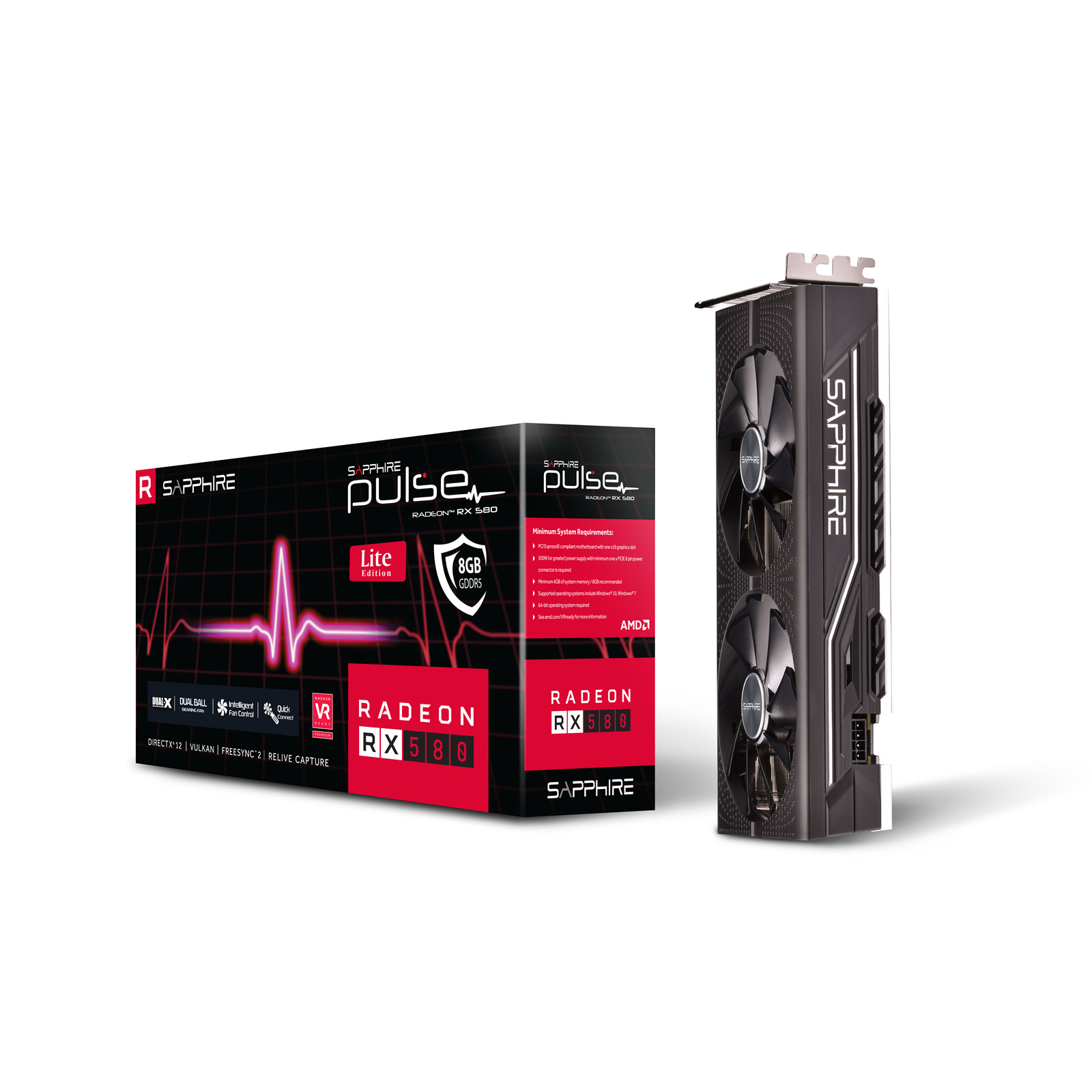Buy the Sapphire Pulse AMD Radeon RX 580 OC Lite 8GB GDDR5 Graphics Card  Dual... ( 11265-67-20G ) online - PBTech.com/pacific